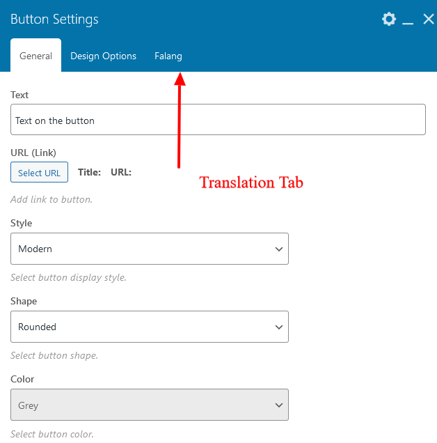 Falang Tab for supported Elements Elementor Translation with Falang