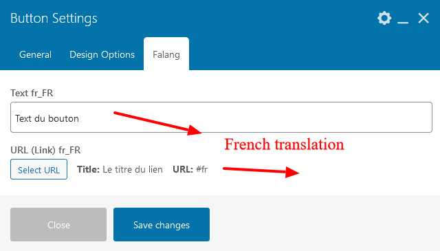 Manage Translation in Extra tab
