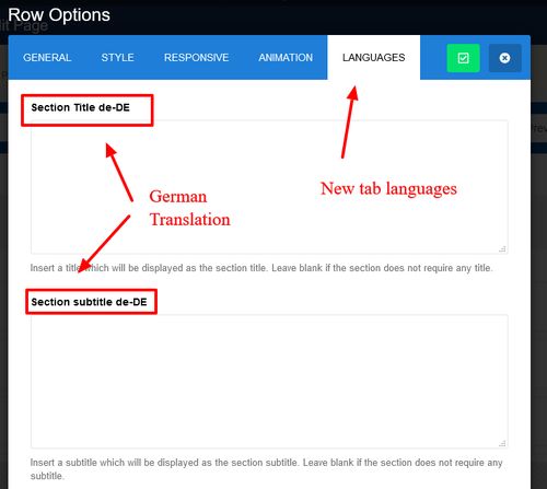Translate Row in Sp page Builder